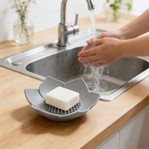 Support à savon antidérapant en silicone pour salle de bain, porte-savon flexible en silicone pour évier de cuisine - Product Image 6