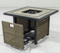 Table carrée de foyer à gaz en aluminium de mobilier d'extérieur à prix compétitif