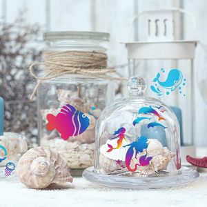 56-Pack Sea Creatures DIY Pattern Pochoirs pour Wall Floor Decor & Rock Painting Art Projects 3inch Ocean Animals - Product Image 3