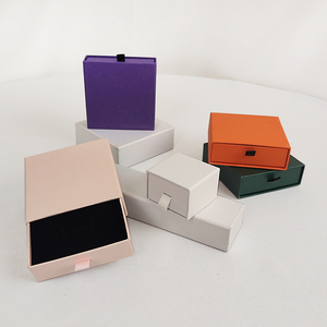 Boîte à bijoux rectangle avec boîte extérieure et boîte à tiroirs Emballage de doublure en velours - Product Image 6