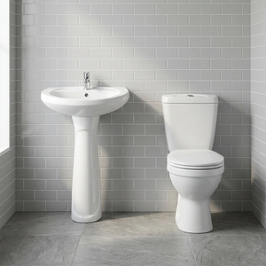 Prix d'usine indien Ensemble combiné d'articles sanitaires en céramique pour salle de bain pour hôtels en plein air comprend un lavabo de toilette en deux pièces - Product Image 3