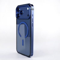 Coque de téléphone tendance en aluminium électroplaqué, métallique, luxueuse, transparente, magnétique, antichoc pour 17 Pro Max