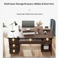 Bureau d'ordinateur modulaire, simple et moderne, pour la maison, bureau d'étudiant, bureau d'écriture pour chambre à coucher avec serrure, bureau de travail, salon