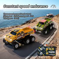Mini camion pick-up RC en alliage, véhicule tout-terrain avec lumières LED, démonstration automatique, télécommande, jouet de course pour garçons et enfants, cadeau d'anniversaire