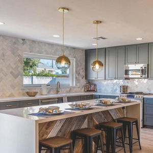 现代北欧简约长线吊灯黑白铁带项目安装服务 - Product Image 4