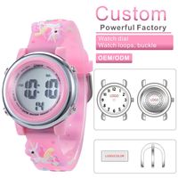 Jam Tangan Kronograf Olahraga LED Digital OEM/ODM untuk Anak-anak, Tahan Air, Tali Plastik, Lampu Bercahaya, Alarm, Cadangan Daya