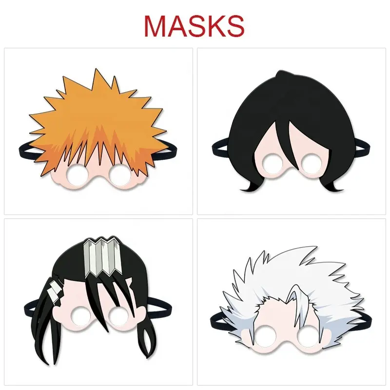 Bleach Anime masques Kuchiki Byakuya Kurosaki Ichigo mignon feutre masque mode demi visage mascarade dessin animé Cosplay accessoires Kawaii cadeau