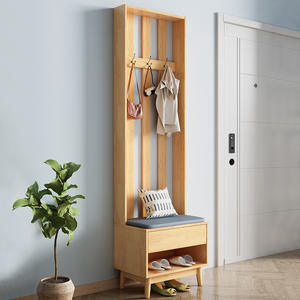 Perchero de madera maciza para almacenamiento de zapatos multifuncional, sencillo y moderno, para entrada del Hogar, pasillo y sala de estar - Product Image 6