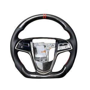 Volante deportivo de fibra de carbono real para <span class=keywords><strong>Cadillac</strong></span> <span class=keywords><strong>CTS</strong></span> XTS SRX ATS CT6 2017 personalizado - Product Image 1