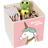 Nouvelle arrivée toile Cube enfants organisateur boîte de rangement tissu jouets bleu