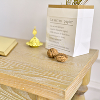 Table d'appoint décorative en bois massif INNOVA HOME, design européen moderne, table basse de style farmhouse pour salon, finition naturelle