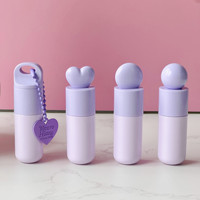 Tube de brillant à lèvres vide personnalisé de 5 ml avec porte-clés, tubes d'huile à lèvres uniques à grande applicatrice, conteneur de brillant à lèvres pour enfants