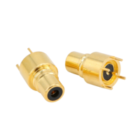 Adaptateur coaxial RF RCA femelle à montage sur panneau PCB avec soudure droite et placage or