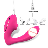 2-in-1 Saug-Vibrator mit 10 Saug- und Vibrationsmodi für Brustwarzen-, Vaginal- und Klitorisstimulation für Solo-, Lesben- und Paarverwendung