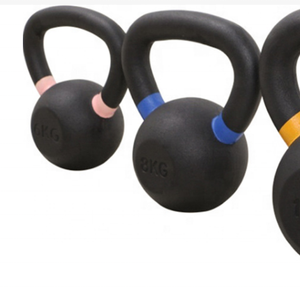 Commercio all'ingrosso della fabbrica polvere rivestito in ghisa Kettlebell con <span class=keywords><strong>Scrip</strong></span> di colore per allenamento in palestra - Product Image 5