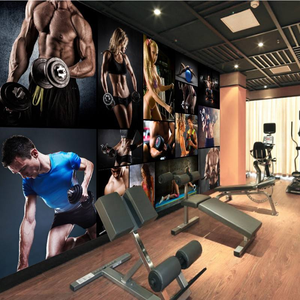 Carta <span class=keywords><strong>da</strong></span> Parati 3D Personalizzata Autoadesiva con Foto di Uomini e Donne Sportivi, Decorazione Murale per Palestra e Fitness in Stile Coreano - Product Image 1