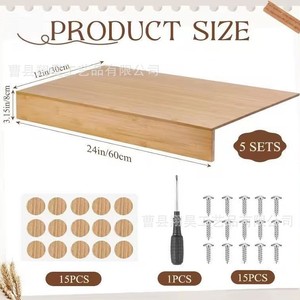 Wooden Wall-Mounted Shelf Solid Wood Rectangle Minimalist Design Easy Cleaning <b>For</b> <b>Kitchen</b> Bathroom <b>Storage</b> - Product Image 4