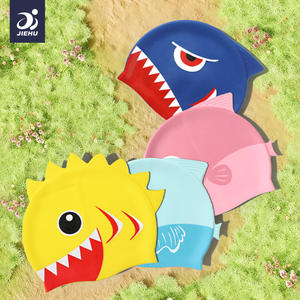 Jiehu Cartoon Silicone Swimming <b>Cap</b> For Kids Waterproof Ear Protection Soft Comfortable Swim Hat Child Size - Product Image 2