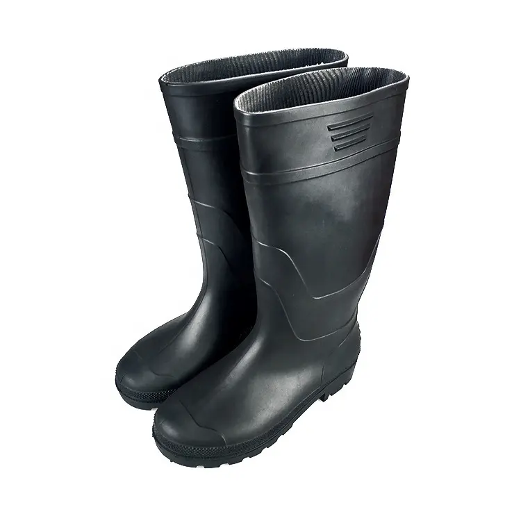 Black PVC rubber Worker Boot Waterproof Rain Boot in Guangzhou