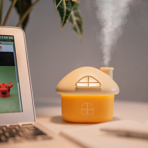 Mini House Humidifier With Night <b>Light</b> USB Rechargeable Small Desktop Home Use Under Eaves Humidifier Mustard Yellow - Product Image 4