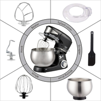 Nouveau Robot Pâtissier Électrique Professionnel en Acier Inoxydable, 1000W, Bol de 5L, Design à Tête Relevable, pour Mélange Gâteau et Pâte, Appareil Ménager et Usage Professionnel en Boulangerie