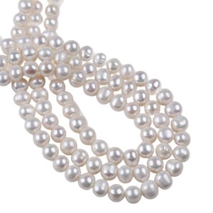 Perles de culture d'eau douce naturelles, blanches, de forme pomme de terre, 9-10 mm, semi-finies, pour collier et bracelet, accessoire de bricolage - Product Image 5