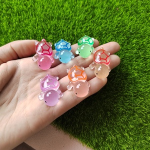 Piccola tartaruga 3D cabochon in resina a fondo piatto luminosa per custodia del telefono per decorazione di decorazioni per la casa - Product Image 4