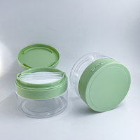 Emballage cosmétique de haute qualité, pot en plastique PET de 200 ml, 300 ml, 400 ml, 500 ml avec couvercle à clip et cuillère pour tampons en coton