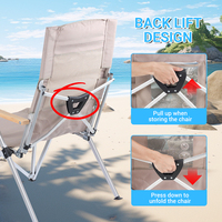 Chaise de camping pliable en aluminium à cinq positions réglables, design moderne, portable, pour la plage, le pique-nique, la pêche