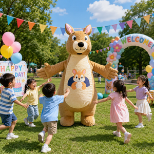 <span class=keywords><strong>Disfraz</strong></span> Inflable de Canguro Beige, Traje de Mascota de Dibujos Animados, Fabricación ODM en China, para Eventos Familiares, Fiestas de Cumpleaños - Product Image 1