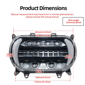 Ensemble de phares LED haute luminosité avec clignotants DRL, faisceau haut et bas pour Harley Davidson Road Glide 2015-2020 / Prix usine - Product Image 2
