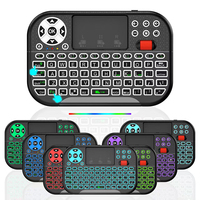Panel Táctil para Juegos Móviles Topleo, Mini Teclado Inalámbrico con Retroiluminación de 7 Colores, Ratón Inalámbrico IR, Mini Teclado Inalámbrico