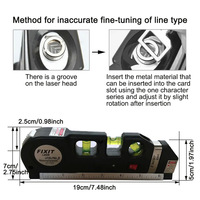 Niveau laser multifonctionnel à lignes croisées avec règle à angle droit pour le travail du et la décoration de la construction.