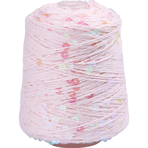 Fil de coton mercerisé perlé, fil à crocheter fin, fil fantaisie perlé pour le tricot à la main, le bricolage et le tissage artisanal - Product Image 1