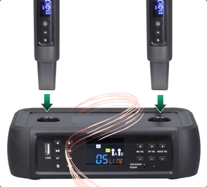 Micrófono inalámbrico portátil Bluetooth D80 DSP con reverberación anti-feedback para cantar y hablar en la iglesia - Product Image 4