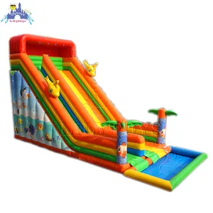 Inflatable Pool Slide 0.55mm Pvc Inflatable Swimming Pool Slide Water Jumping Slide