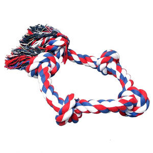 Mainan Tali Kunyah Anjing Five Knots, Mainan Tali Katun Kokoh untuk Pengunyah Agresif, Mainan Tarik Tali Interaktif untuk Anjing Pembersih Gigi - Product Image 4