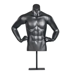 Barato negro Torso parte superior del cuerpo deporte maniquí hombres <span class=keywords><strong>busto</strong></span> medio cuerpo Sportwear maniquíes - Product Image 1