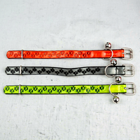 Collier réfléchissant pour animaux de compagnie avec clochette, collier pour chien et chat, accessoire de laisse en nylon, multicolore