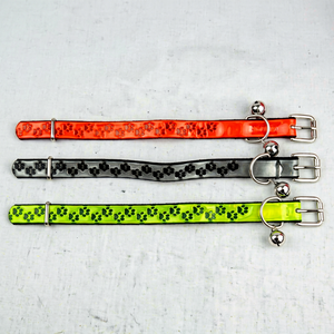 Collier réfléchissant pour animaux de compagnie avec clochette, collier pour chien et chat, accessoire de laisse en nylon, multicolore - Product Image 1