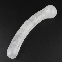 Yoni-varita curativa de cuarzo transparente natural, consolador grande de cristal, pene artificial tallado a mano para masturbación de mujer