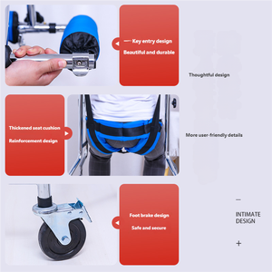 Ausilio per la deambulazione multifunzionale a otto ruote <span class=keywords><strong>con</strong></span> sedile regolabile per la formazione riabilitativa degli anziani - Product Image 5
