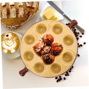 Assiette de fruits de mer en <span class=keywords><strong>porcelaine</strong></span> brune traditionnelle escargot plat d'escargot en céramique - Product Image 4