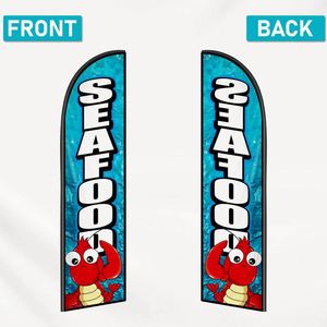 2.5*11.5 FT SEAFOOD High Quality Custom Feather <b>Flags</b> Beach <b>Flag</b> for Beach Party and Advertising Promotions - Product Image 2