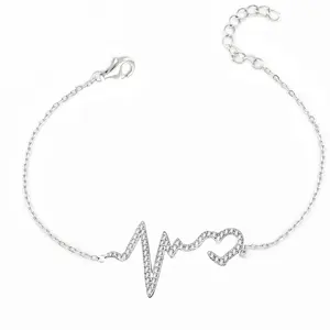 Bijoux en gros en Chine Collier Heartbeat en argent sterling 925 véritable