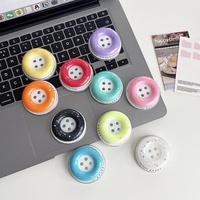 Pemegang Ponsel Gaya Korea 3D Warna Solid dengan Tombol Retractable, Dudukan Magnetik untuk Meja, Grosir Aksesoris Ponsel Wanita