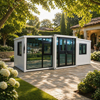 Conteneur maritime extensible à double aile de 10 et 20 pieds, maison préfabriquée modulaire, appartement, salon, cuisine, respirant