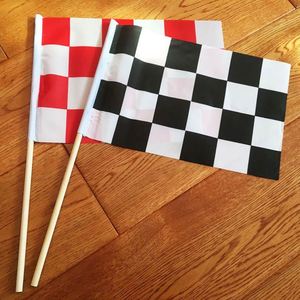 Bandera de Animación Pequeña y Miniatura Personalizable, Impermeable, de Poliéster, con Diseño a Cuadros en Blanco y Negro, Varios Estilos, para Carreras - Product Image 5