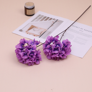 Fleurs artificielles d'hortensia en soie à 2 têtes, faites à la main, longue durée, haute qualité, pour décoration de mariage, aménagement de fenêtre - Product Image 2