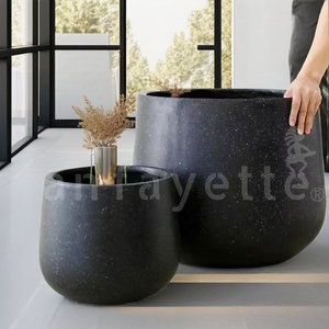 Belle jardinière en ciment blanc moderne et écologique, pots <span class=keywords><strong>de</strong></span> fleurs, grande urne à plantes avec trou <span class=keywords><strong>de</strong></span> drainage pour le sol des centres commerciaux - Product Image 2